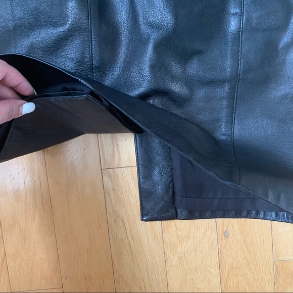 WOMEN 100% LEATHER MIDI SKIRT SIZE 7/8 - Picture 3 of 9